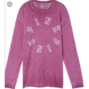 PINK VS Long sleeve campus tee